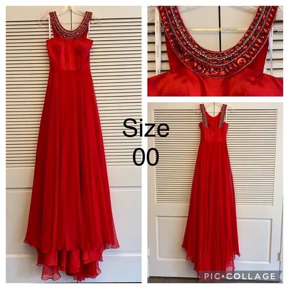 Sherri Hill Red Evening Gown prom pageant - Picture 1 of 4